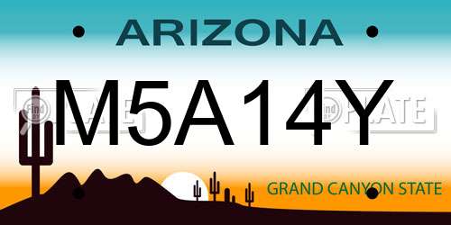 M5A14Y Arizona License Plate