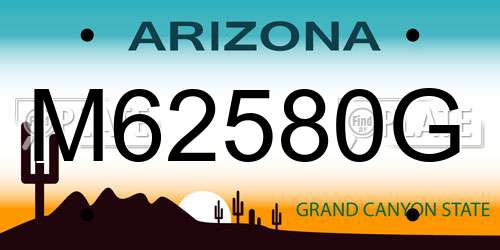 M62580G Arizona License Plate