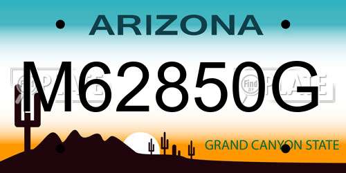 M62850G Arizona License Plate