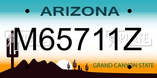 M65711Z Arizona License Plate