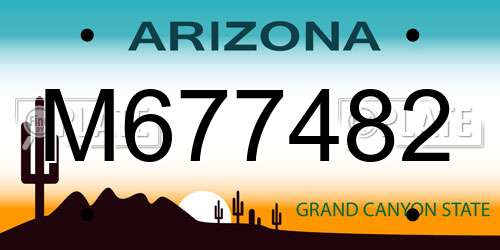 M677482 Arizona License Plate