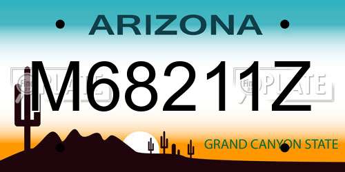 M68211Z Arizona License Plate