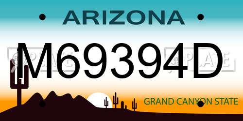 M69394D Arizona License Plate