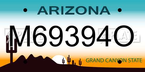 M69394O Arizona License Plate