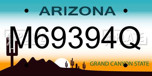 M69394Q Arizona License Plate