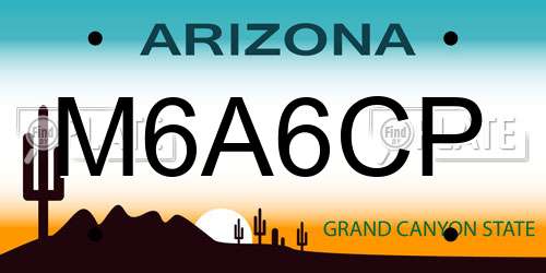 M6A6CP Arizona License Plate