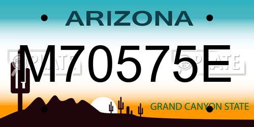 M70575E Arizona License Plate