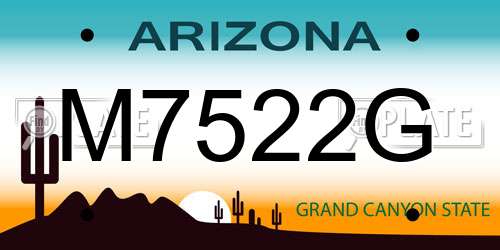 M7522G Arizona License Plate
