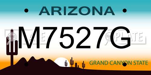 M7527G Arizona License Plate