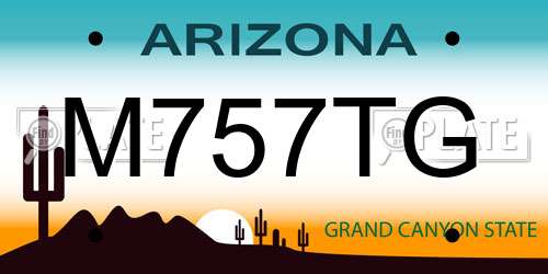 M757TG Arizona License Plate