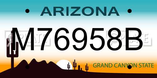M76958B Arizona License Plate