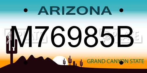 M76985B Arizona License Plate