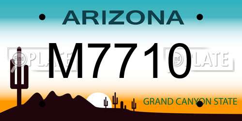 M7710 Arizona License Plate