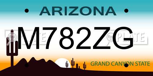 M782ZG Arizona License Plate