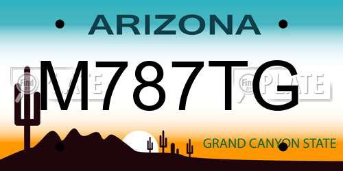 M787TG Arizona License Plate