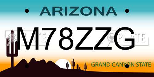 M78ZZG Arizona License Plate