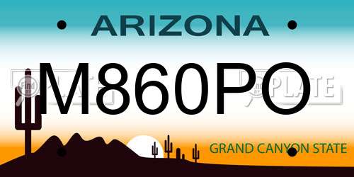 M860PO Arizona License Plate