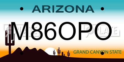 M86OPO Arizona License Plate