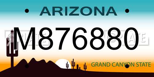 M876880 Arizona License Plate