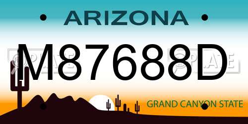 M87688D Arizona License Plate
