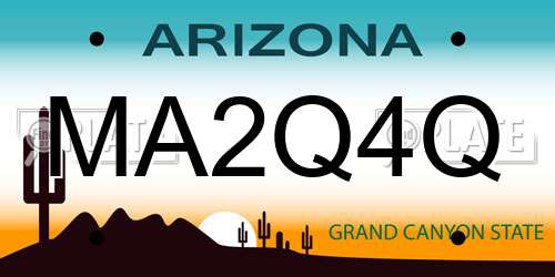 MA2Q4Q Arizona License Plate