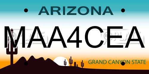 MAA4CEA Arizona License Plate
