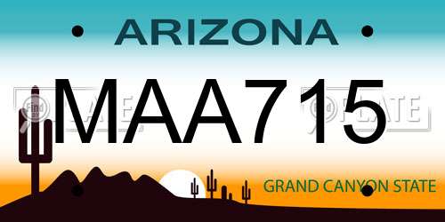 MAA715 Arizona License Plate