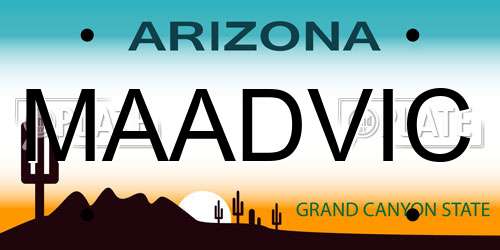 MAADVIC Arizona License Plate