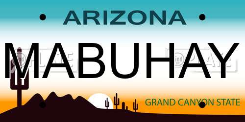 MABUHAY Arizona License Plate