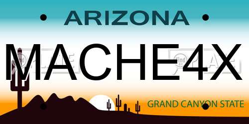 MACHE4X Arizona License Plate