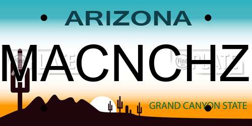 MACNCHZ Arizona License Plate