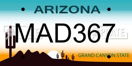 MAD367 Arizona License Plate