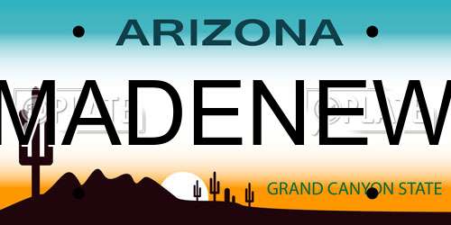 MADENEW Arizona License Plate