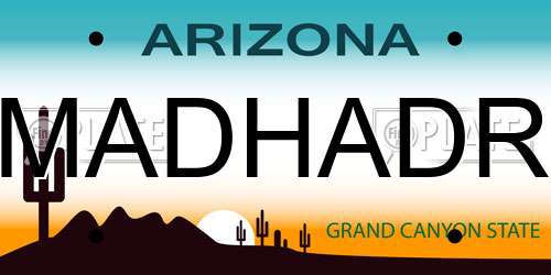 MADHADR Arizona License Plate
