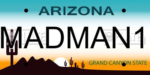 MADMAN1 Arizona License Plate