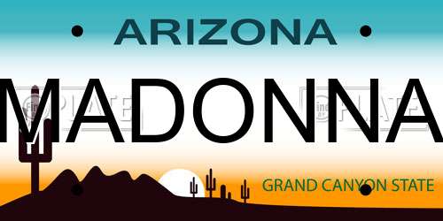 MADONNA Arizona License Plate
