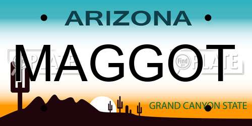 MAGGOT Arizona License Plate