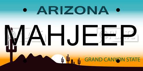 MAHJEEP Arizona License Plate