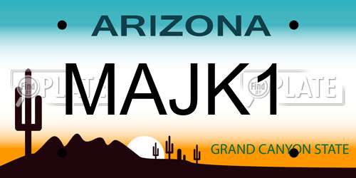 MAJK1 Arizona License Plate