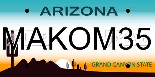 MAKOM35 Arizona License Plate
