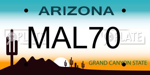 MAL70 Arizona License Plate