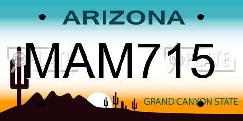 MAM715 Arizona License Plate