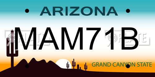 MAM71B Arizona License Plate
