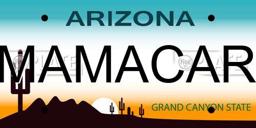 MAMACAR Arizona License Plate