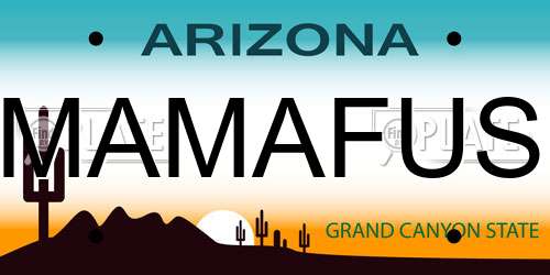 MAMAFUS Arizona License Plate