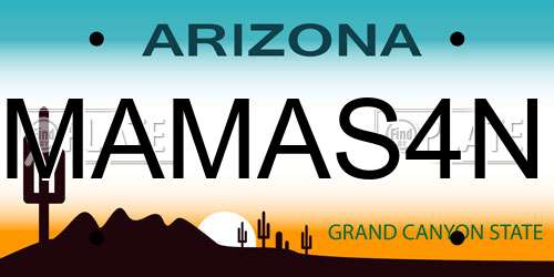 MAMAS4N Arizona License Plate