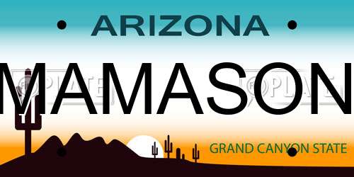 MAMASON Arizona License Plate