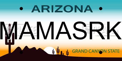 MAMASRK Arizona License Plate