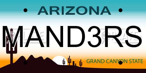 MAND3RS Arizona License Plate