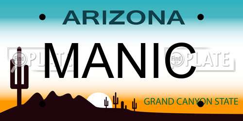 MANIC Arizona License Plate